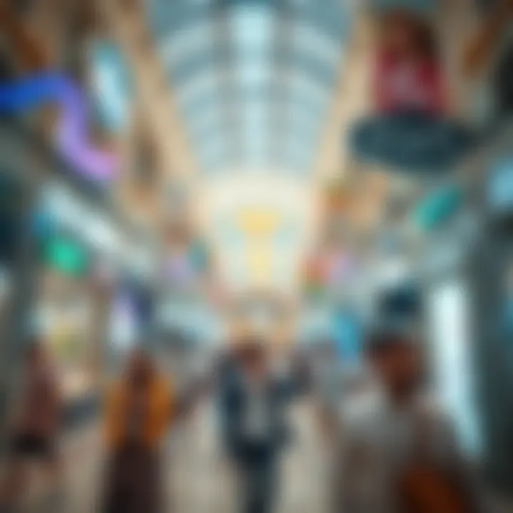 Vibrant Shopping Experience at Al Ghurair Centre Bustling shopping area within Al Ghurair Centre during peak hours