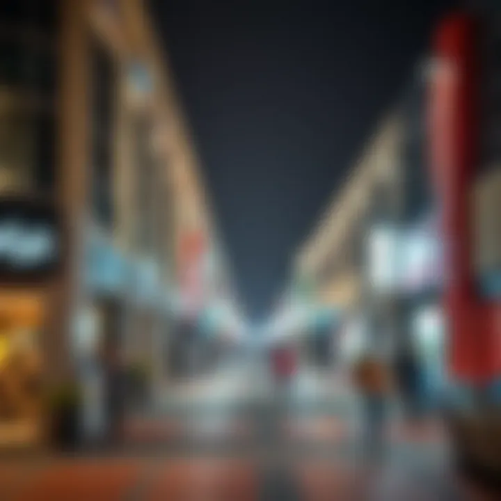 Commercial Street in Al Qusais A bustling commercial street in Al Qusais filled with businesses and storefronts