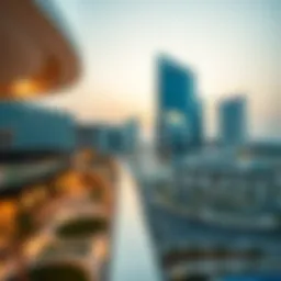 A panoramic view of Al Qusais Business Center showcasing modern architecture