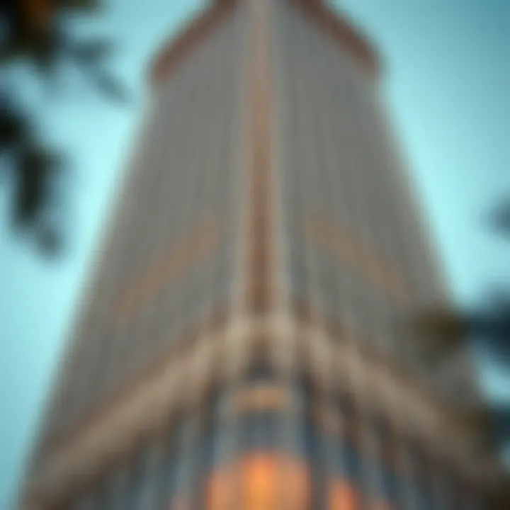 Close-up shot of the intricate facade of Al Wasl Tower