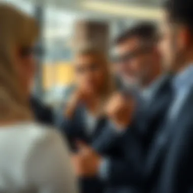 Close-up of real estate professionals discussing strategies