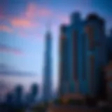 Baniyas Tower at sunset showcasing its architectural brilliance