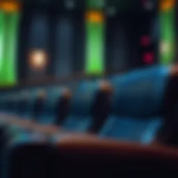 Luxurious cinema seating with ambient lighting