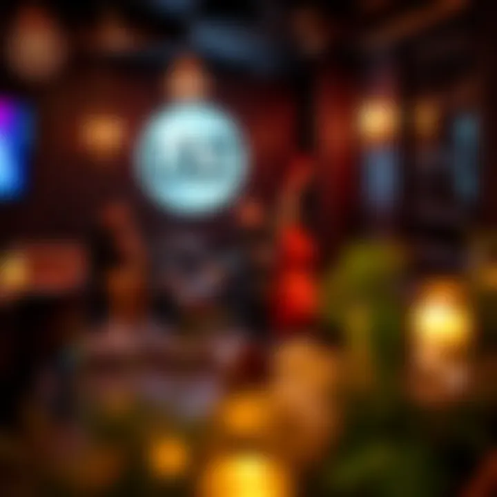 Intimate jazz club with live music performance