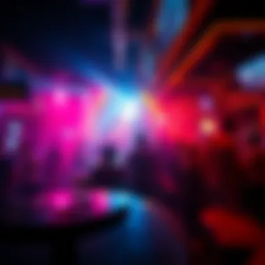 Vibrant nightclub scene with energetic atmosphere