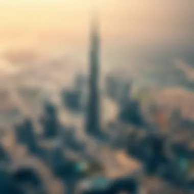 Burj Khalifa's Impact on Dubai Skyline Aerial view highlighting Burj Khalifa's impact on Dubai's skyline