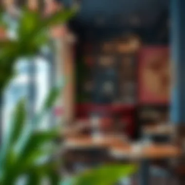 Cozy interior of a popular café featuring unique décor and inviting ambiance