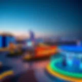 A panoramic view of Cinema Box Park showcasing its vibrant atmosphere