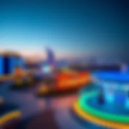 A panoramic view of Cinema Box Park showcasing its vibrant atmosphere