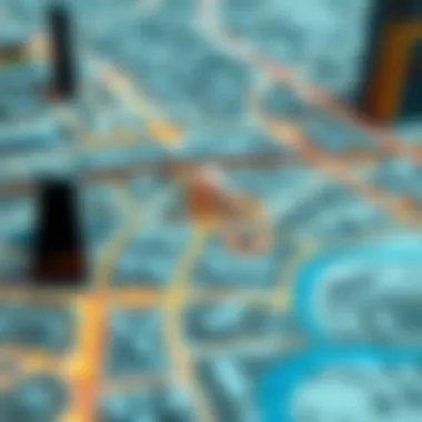 Urban Planning Layout of Dubai Urban planning layout highlighting key zones in Dubai