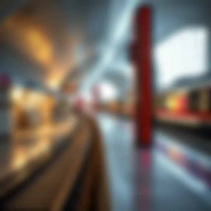 Amenities at Dubai Metro Red Line Stations Visual representation of a modern metro station on the Red Line
