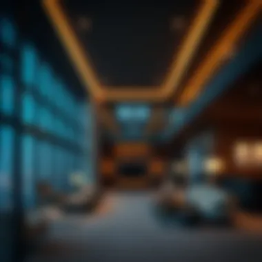 Interior of the Cricket Tower demonstrating modern design elements