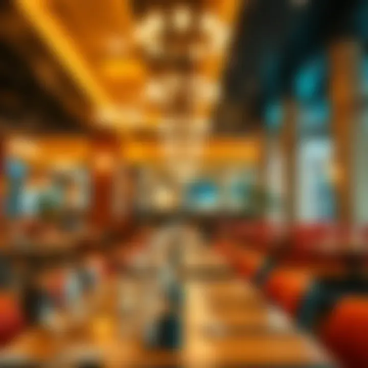 Inviting restaurant interior with cozy lighting