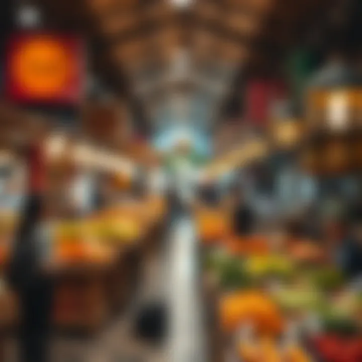 Dynamic Food Market in Dubai Creative Cluster A bustling food market highlighting local ingredients and trends