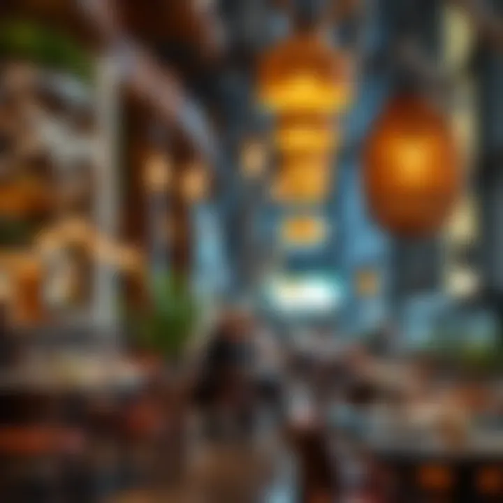 Diverse Culinary Scene in DCC A vibrant dining atmosphere showcasing a variety of cuisines