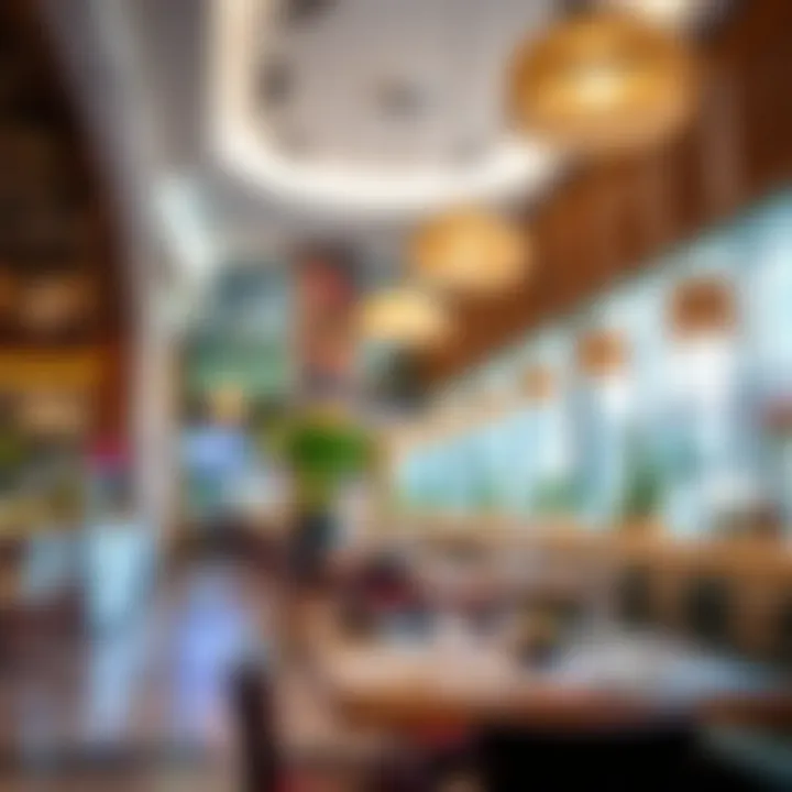 Casual dining area showcasing vibrant atmosphere and diverse cuisine