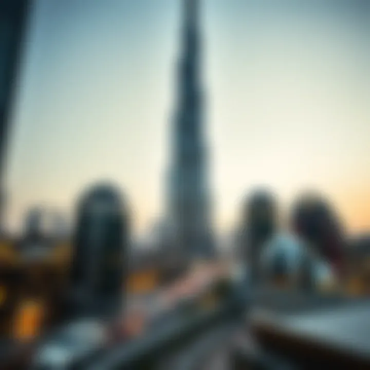 Burj Khalifa in Downtown Dubai The iconic Burj Khalifa towering over Downtown Dubai