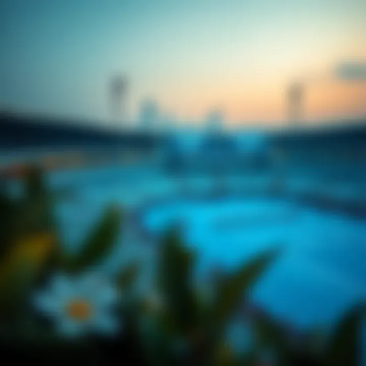 Spectacular view of the Dubai Tennis Championships venue showcasing the vibrant atmosphere and modern architecture