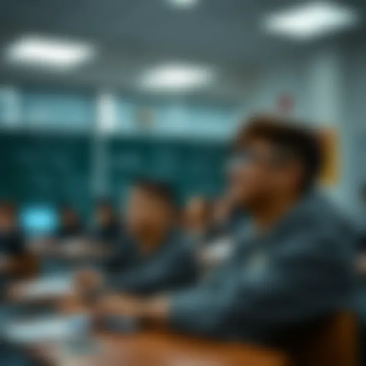 Students engaged in a dynamic classroom environment