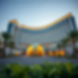 A modern exterior view of Emirates Hospital Business Bay showcasing its architectural design