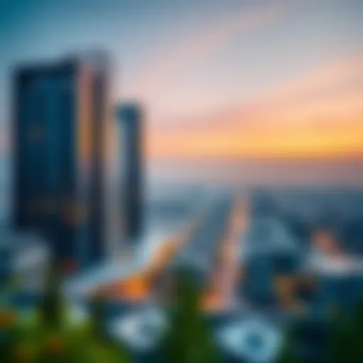 A panoramic view of شارع الاتحاد العين showcasing its modern architecture and vibrant atmosphere.