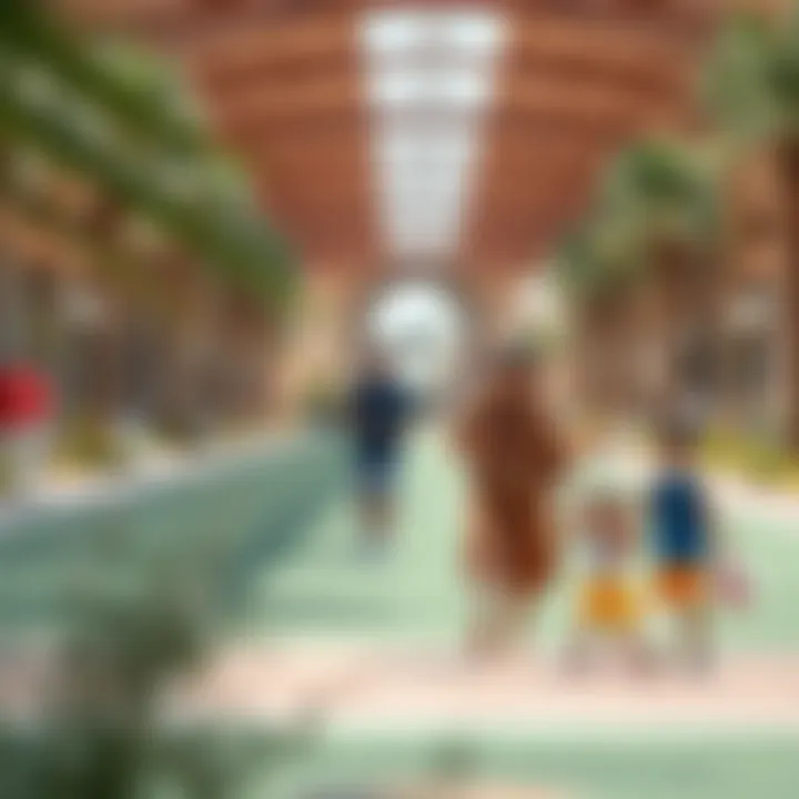 Families enjoying a recreational area within Al Jada Park with amenities for all ages