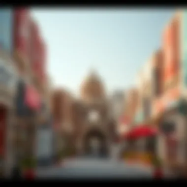 Vibrant Street Life in Al Majaz 2 The bustling streets of Al Majaz 2 with vibrant shops and cafes.