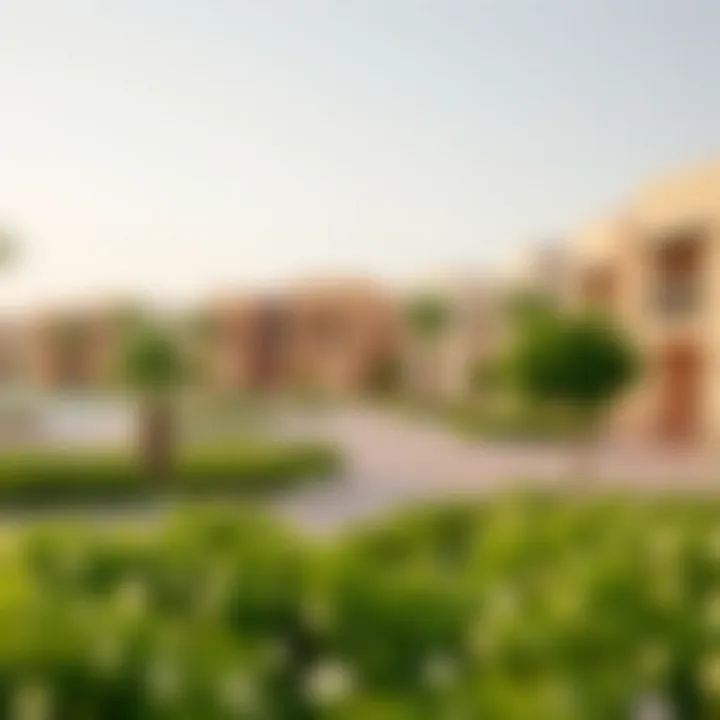 Residential area in Al Rowdah showcasing community parks