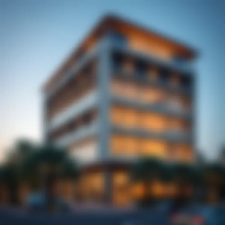 Exterior view of the Al Zarooni Building showcasing modern architectural design