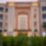 Elegant architectural facade of العين مول highlighting modern design elements