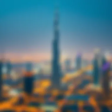 Al Ameer Tower in Dubai's Skyline Panoramic shot capturing Al Ameer Tower within the Dubai skyline
