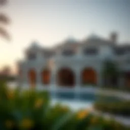 A stunning Arabian villa showcasing intricate architectural details
