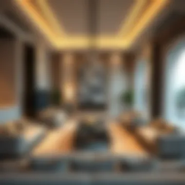 Modern Luxury in Arabian Villa Interiors Interior of a luxurious Arabian villa with modern furnishings