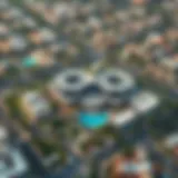 Aerial view showcasing the sprawling layout of Bawabat in Dubai