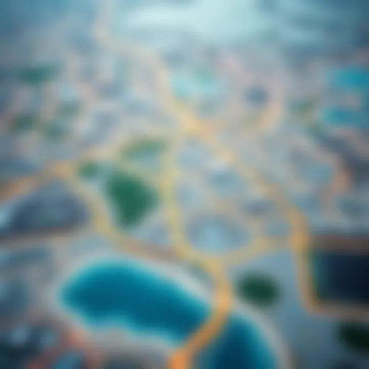 Map highlighting key areas of Al Quoz