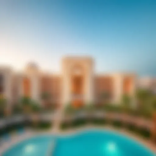 A stunning aerial view of Blue Bells luxury development in Dubai showcasing its architectural elegance.