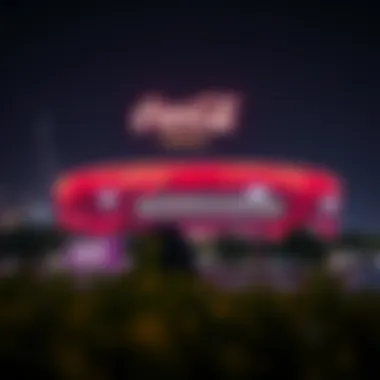 Coca-Cola Arena: Illuminating Dubai Nights Night view of the Coca-Cola Arena illuminated against the Dubai skyline