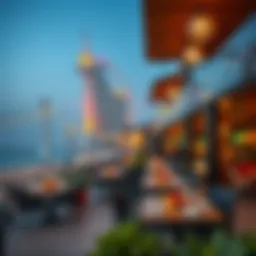 A panoramic view of Jumeirah Beach Residence showcasing its vibrant dining scene