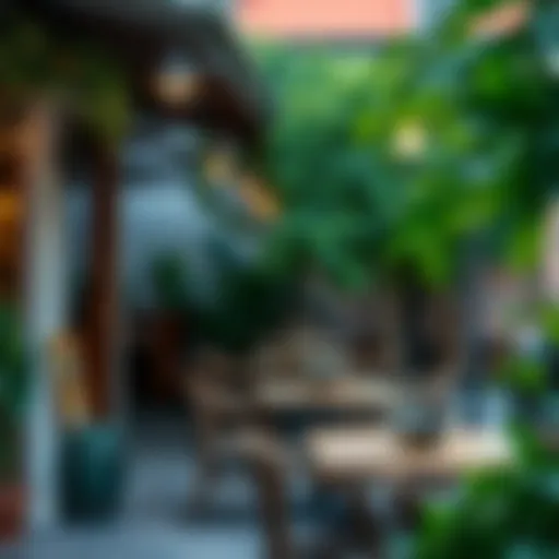 Charming outdoor dining setup at a local cafe in Moe