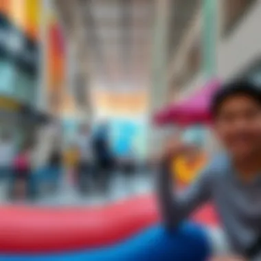 Visitors enjoying leisure activities at Dubai Mall's entertainment zone