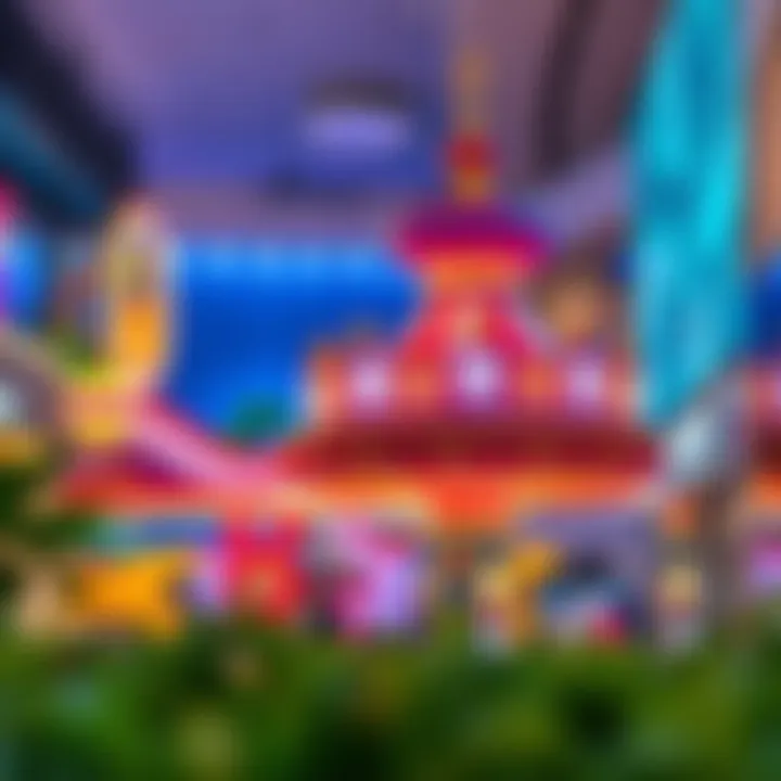 Entertainment Attractions in Dubai Malls Vibrant entertainment area with family-friendly attractions in a Dubai shopping center