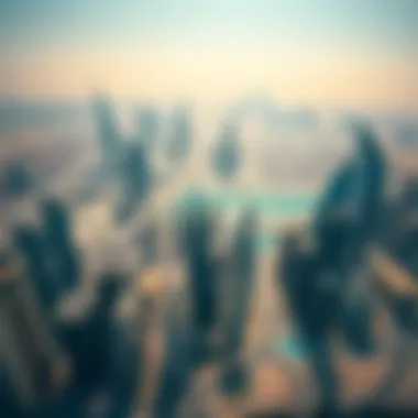 Aerial view of Dubai's urban landscape emphasizing density and structure