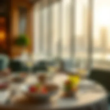 Gourmet Dining Experience at Fairmont The Palm Elegant dining setup at Fairmont The Palm showcasing gourmet dishes