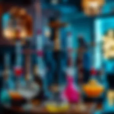 Flavors of hookah showcased in elegant presentation