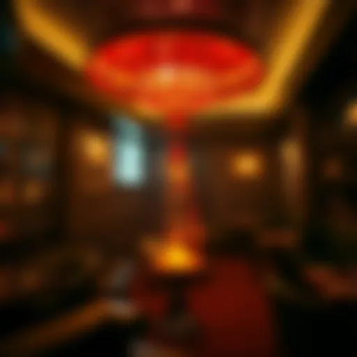 Luxurious hookah lounge interior with vibrant decor