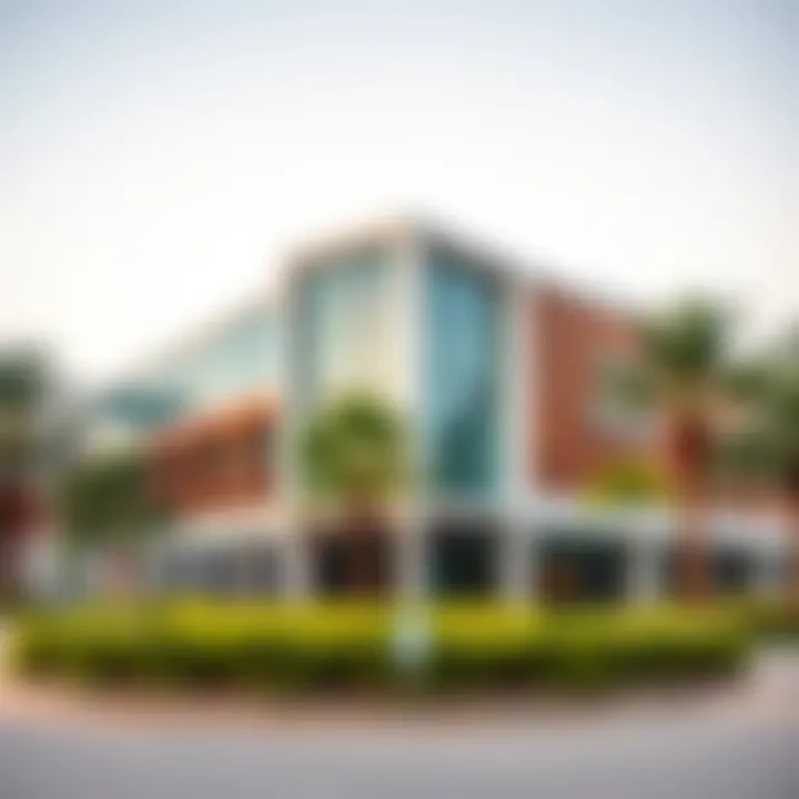 Exterior view of Jumeirah British School showcasing its modern architecture