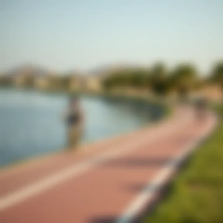 Recreational Activities at Lake Al Qudra Cyclists enjoying the scenic paths around Lake Al Qudra