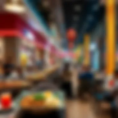 Vibrant dining scene at Lulu Central Mall with various cuisines