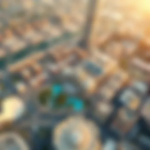 Aerial View of the City Aerial view of Mohamed Bin Rashid City showcasing its innovative architecture