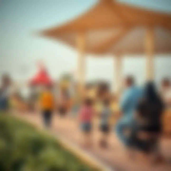 Families enjoying recreational facilities in Motor City park